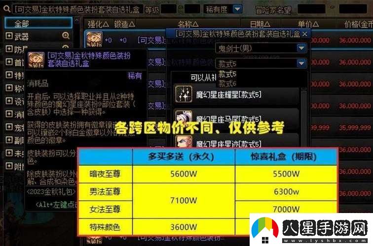 DNF手游天空套合成價格及所需金額